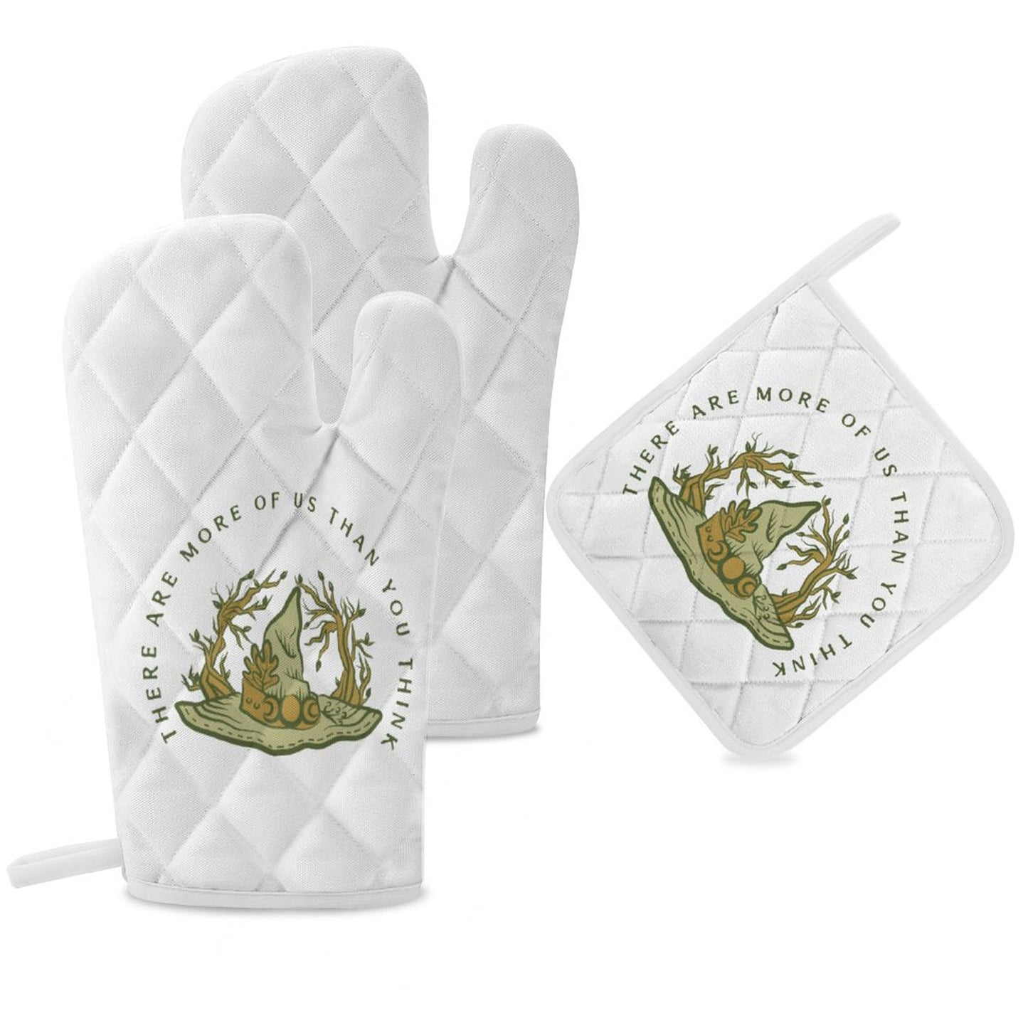 More of Us Oven Mitts & Pot Holder Set of 3