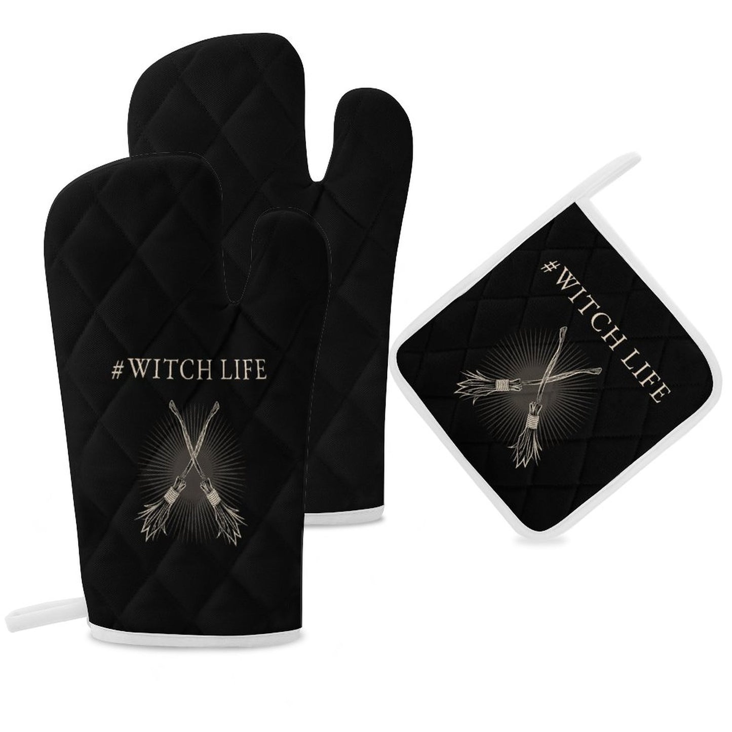 #Witch Life Oven Mitts & Pot Holder Set of 3