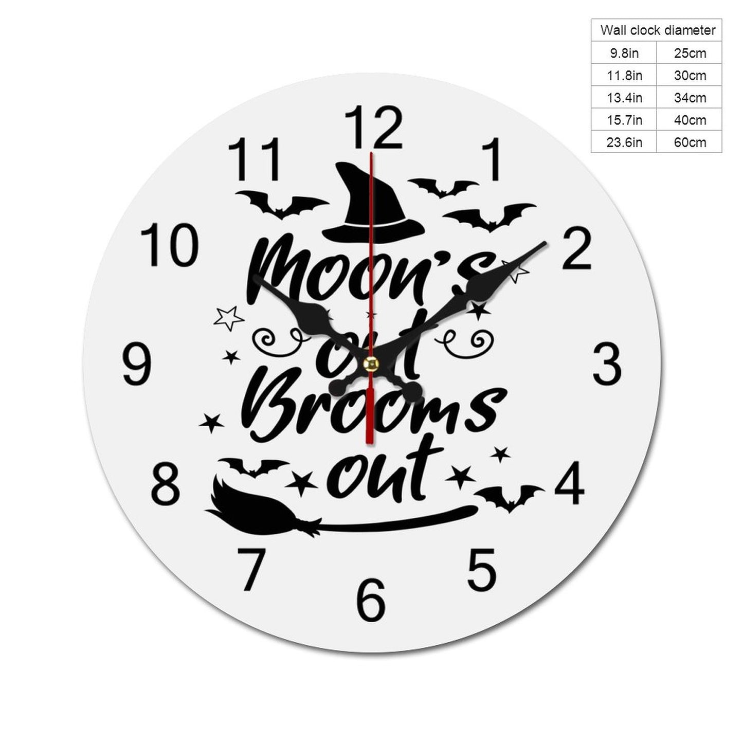 Moons Out Wooden Wall Clock-9.84"x9.84"/ 25x25cm