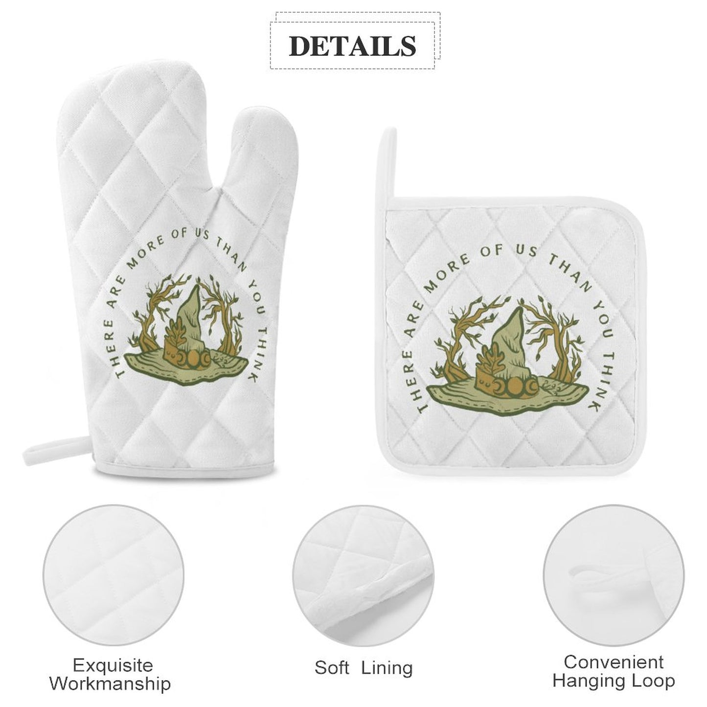 More of Us Oven Mitts & Pot Holder Set of 3