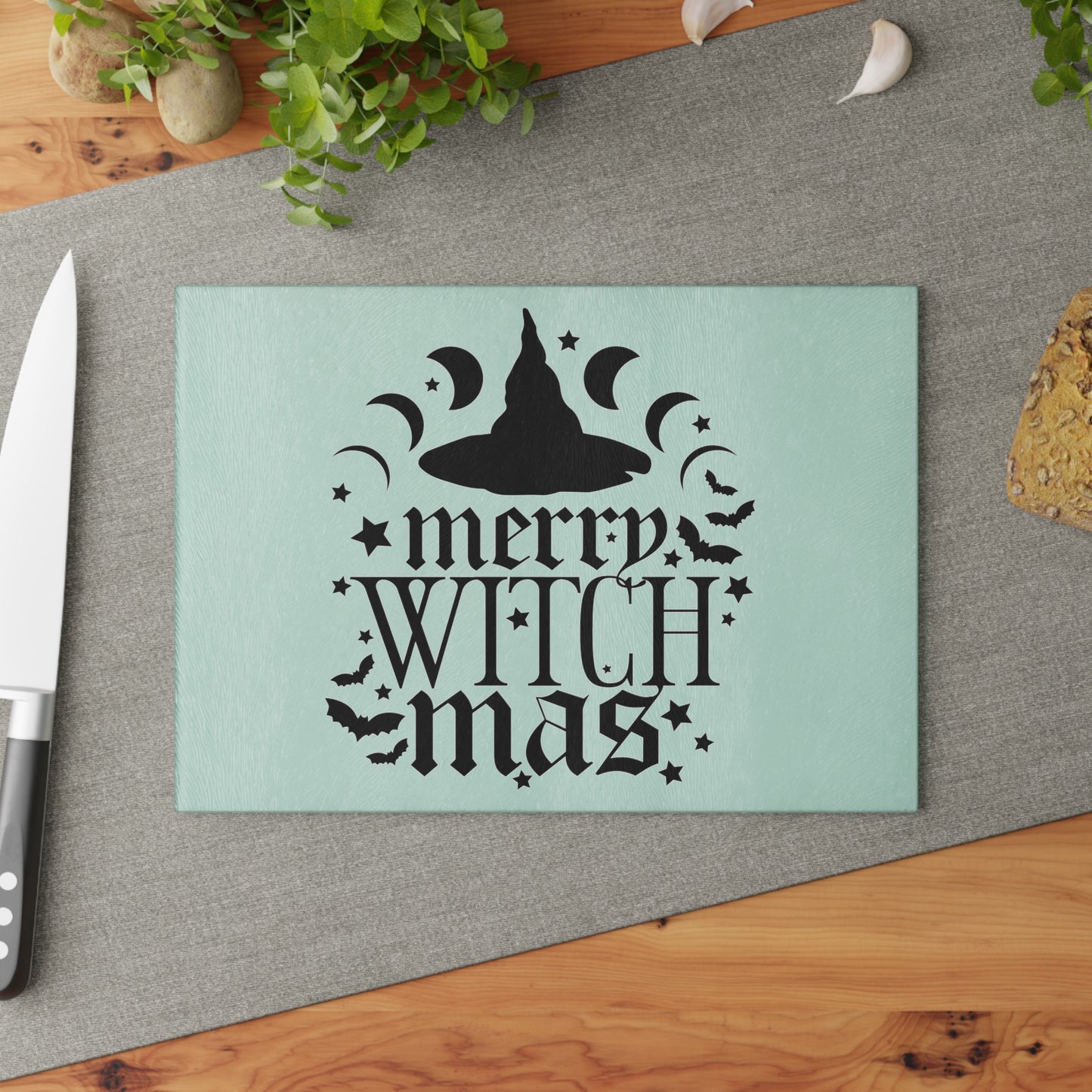 Merry Witchmas Glass Cutting Board