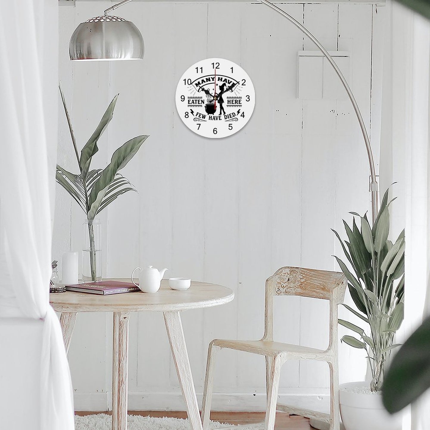 Many Have Eaten Here Wooden Wall Clock-9.84"x9.84"/ 25x25cm