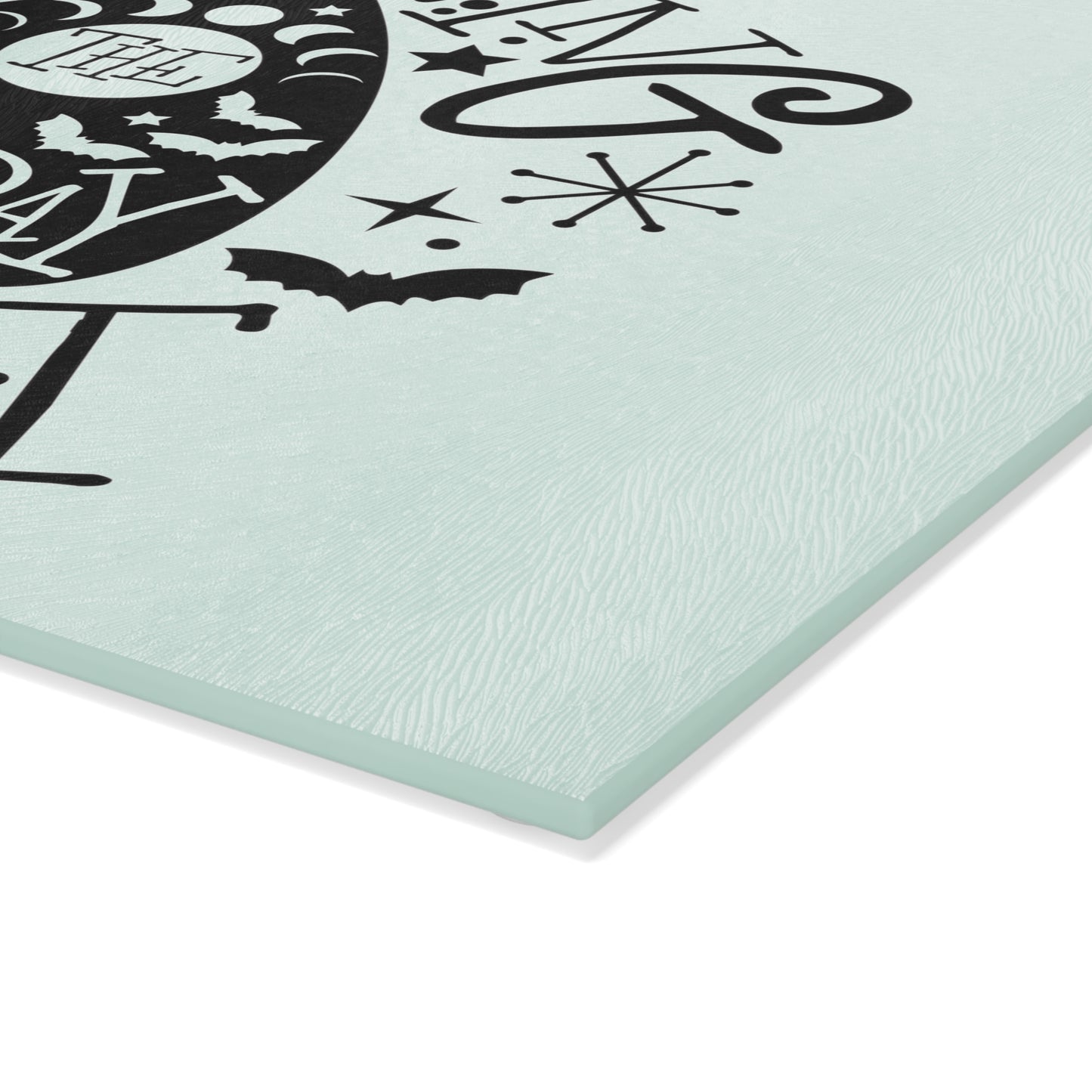 Summoning the Holiday Spirit Glass Cutting Board