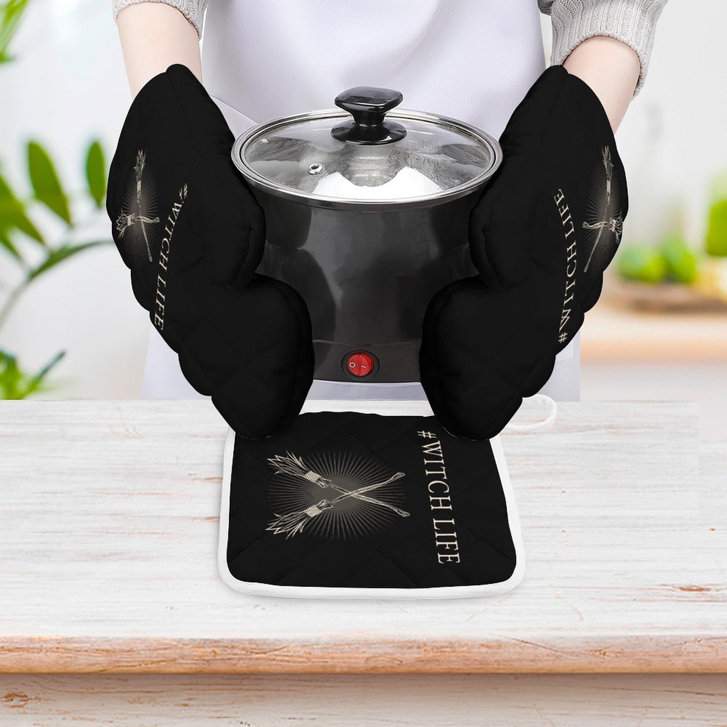 #Witch Life Oven Mitts & Pot Holder Set of 3