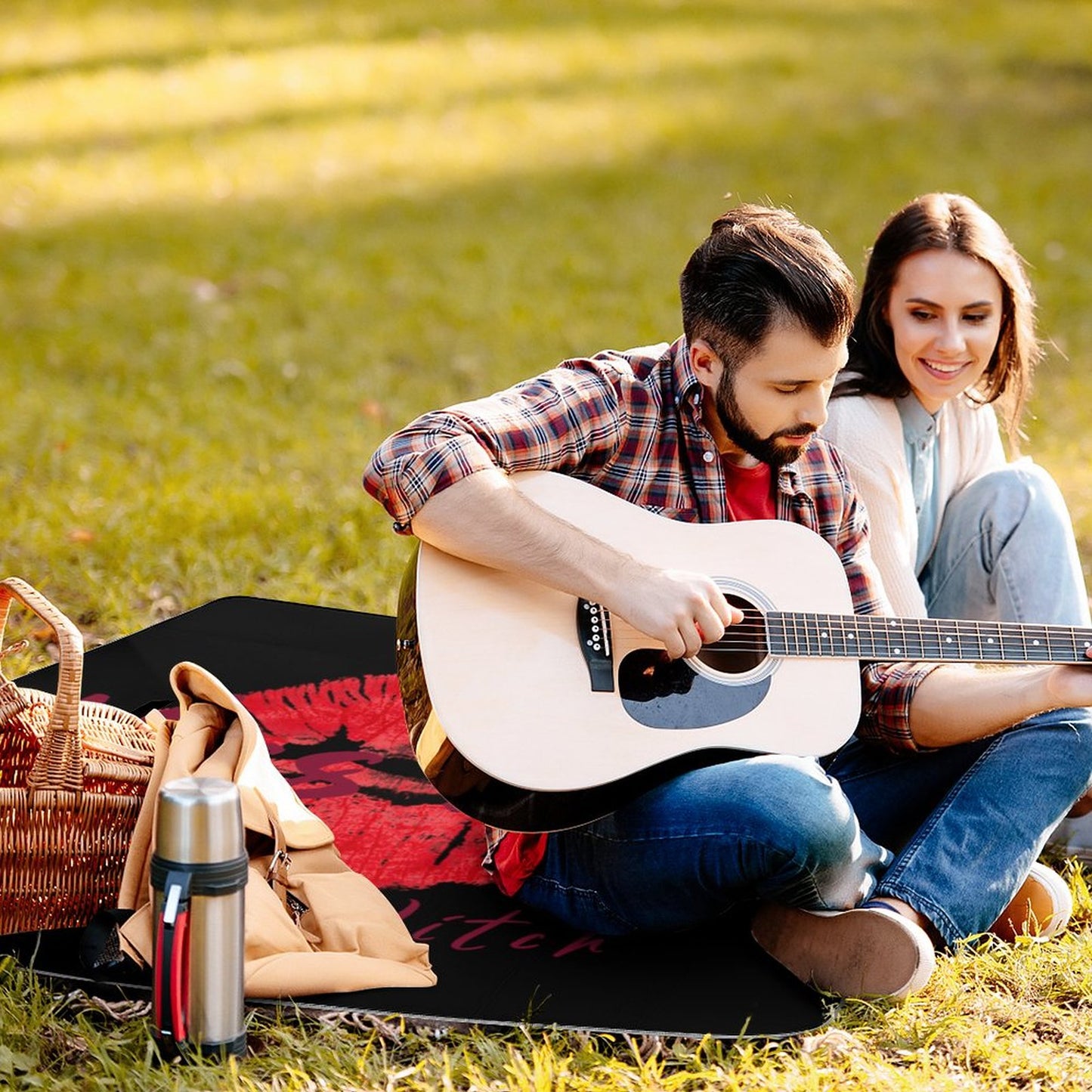 Kiss Me I'm a Witch Square Picnic Mat