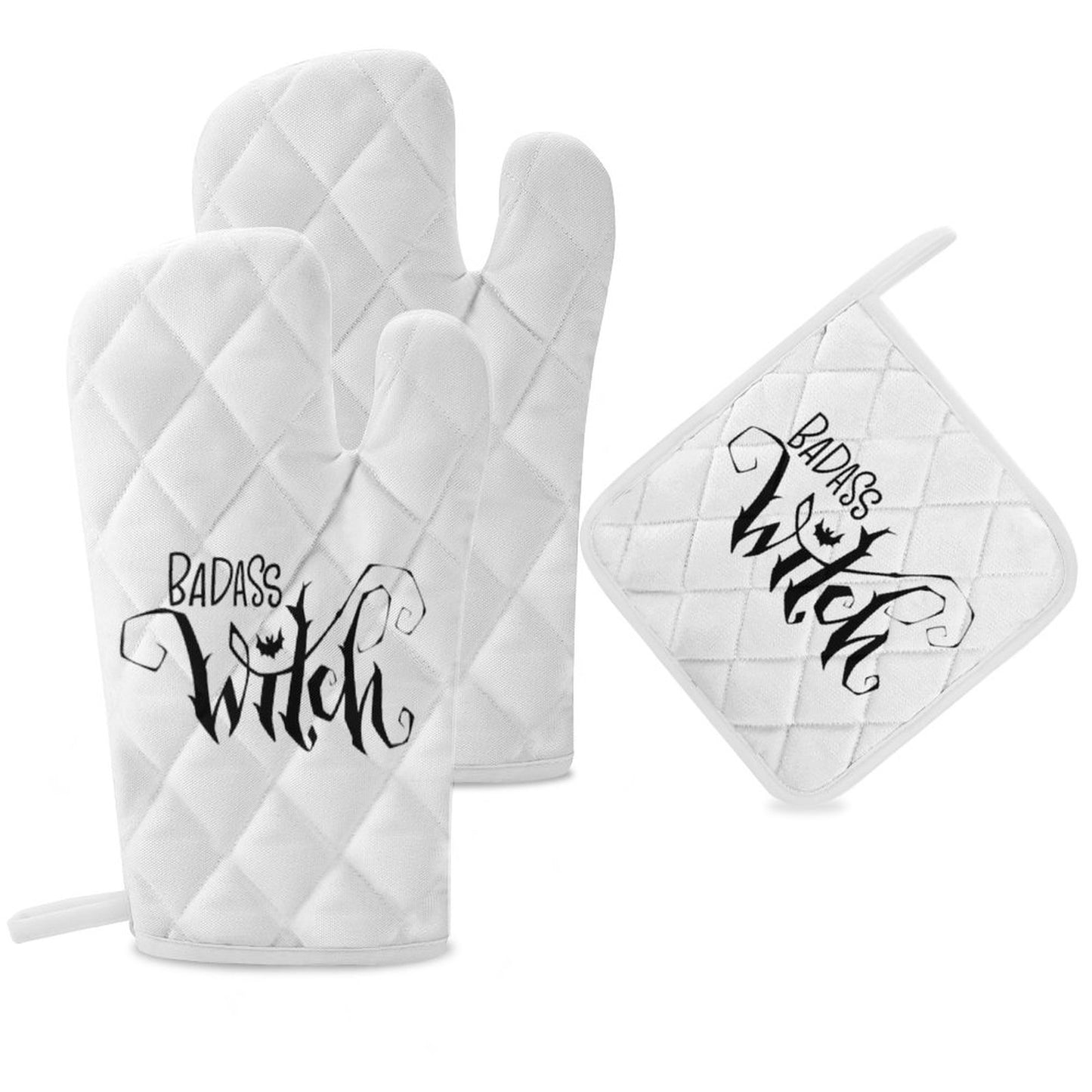 Badass Witch Oven Mitts & Pot Holder Set of 3