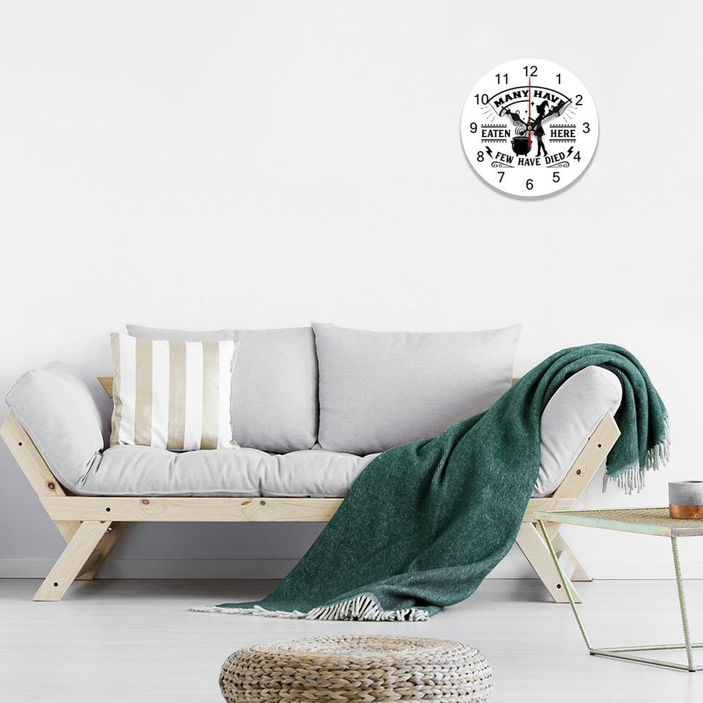 Many Have Eaten Here Wooden Wall Clock-9.84"x9.84"/ 25x25cm