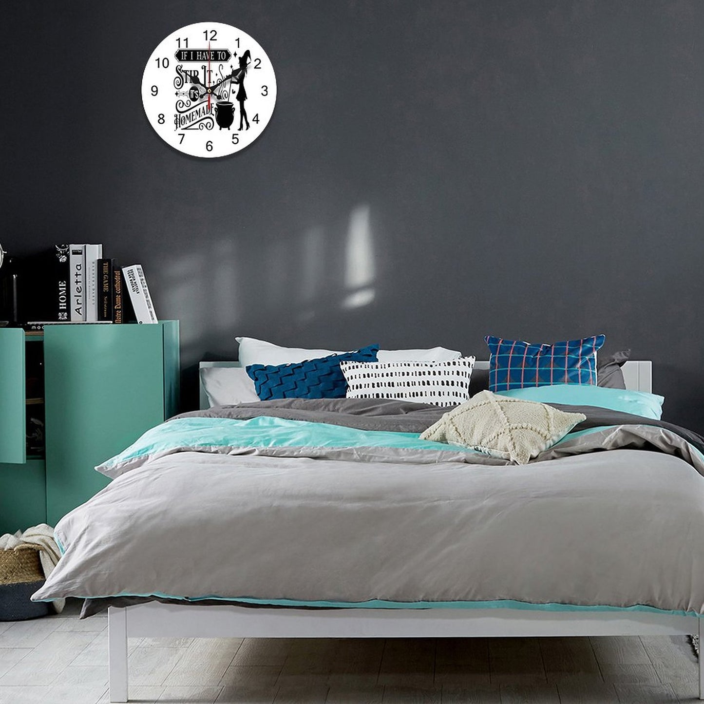 Stir It Wooden Wall Clock-9.84"x9.84"/ 25x25cm