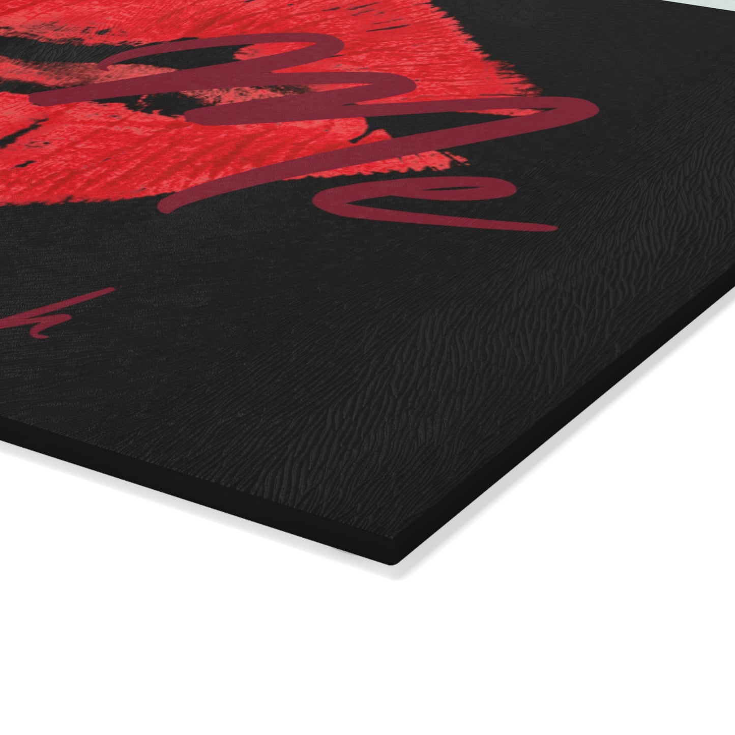 Black Kiss Me Glass Cutting Board - Witchy Kitchens