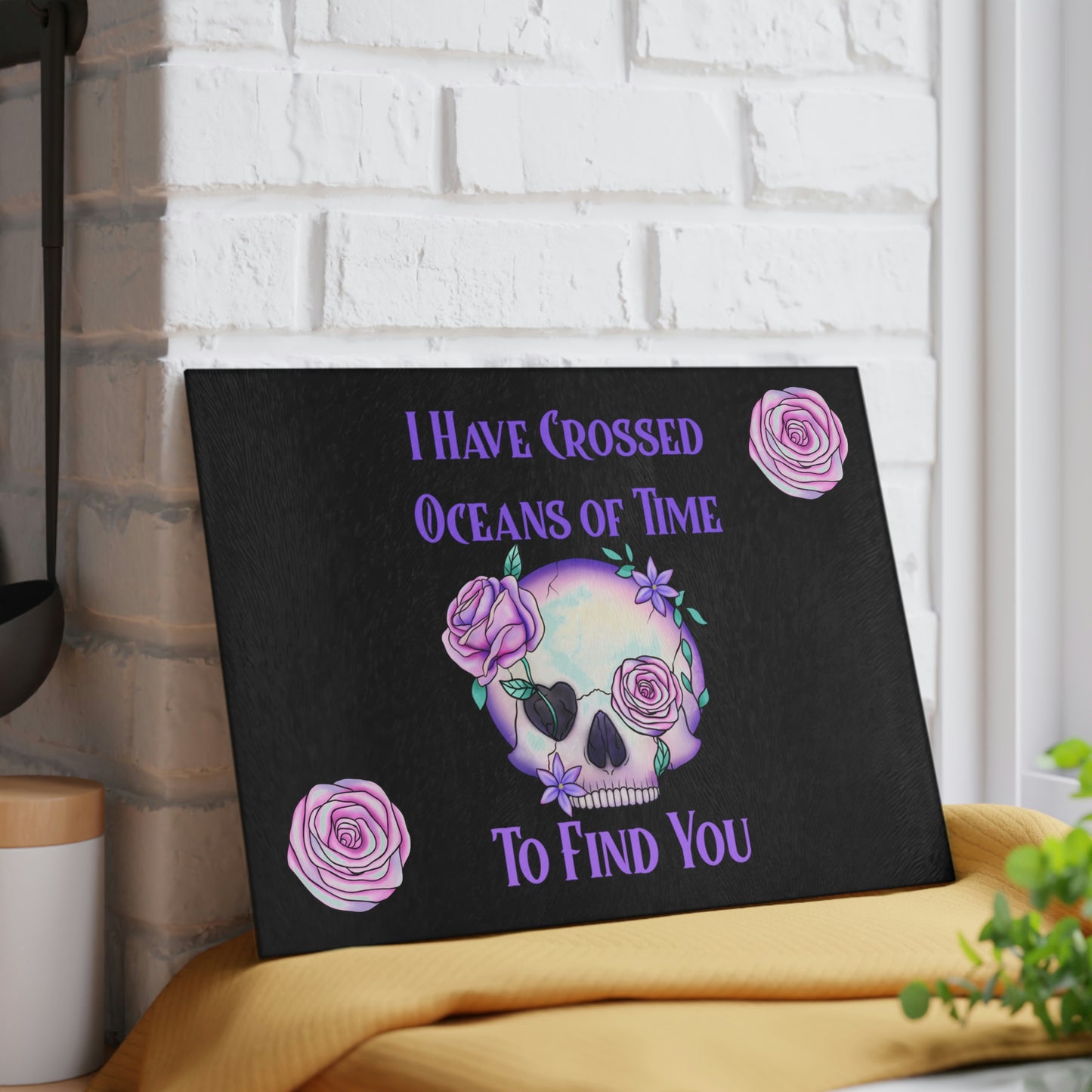 Oceans Black Glass Cutting Board - Witchy Kitchens