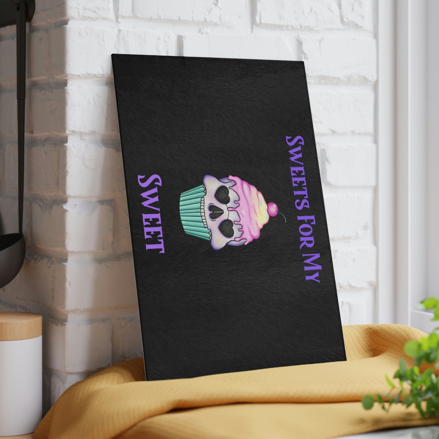 Sweets Black Glass Cutting Board - Witchy Kitchens