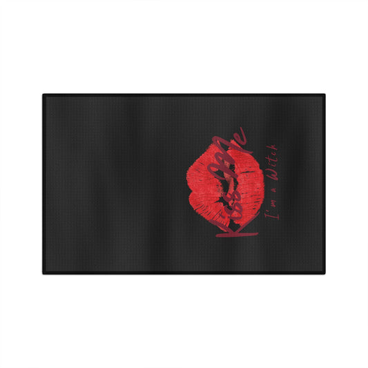 Black Kiss Me Tea Towel - Witchy Kitchens