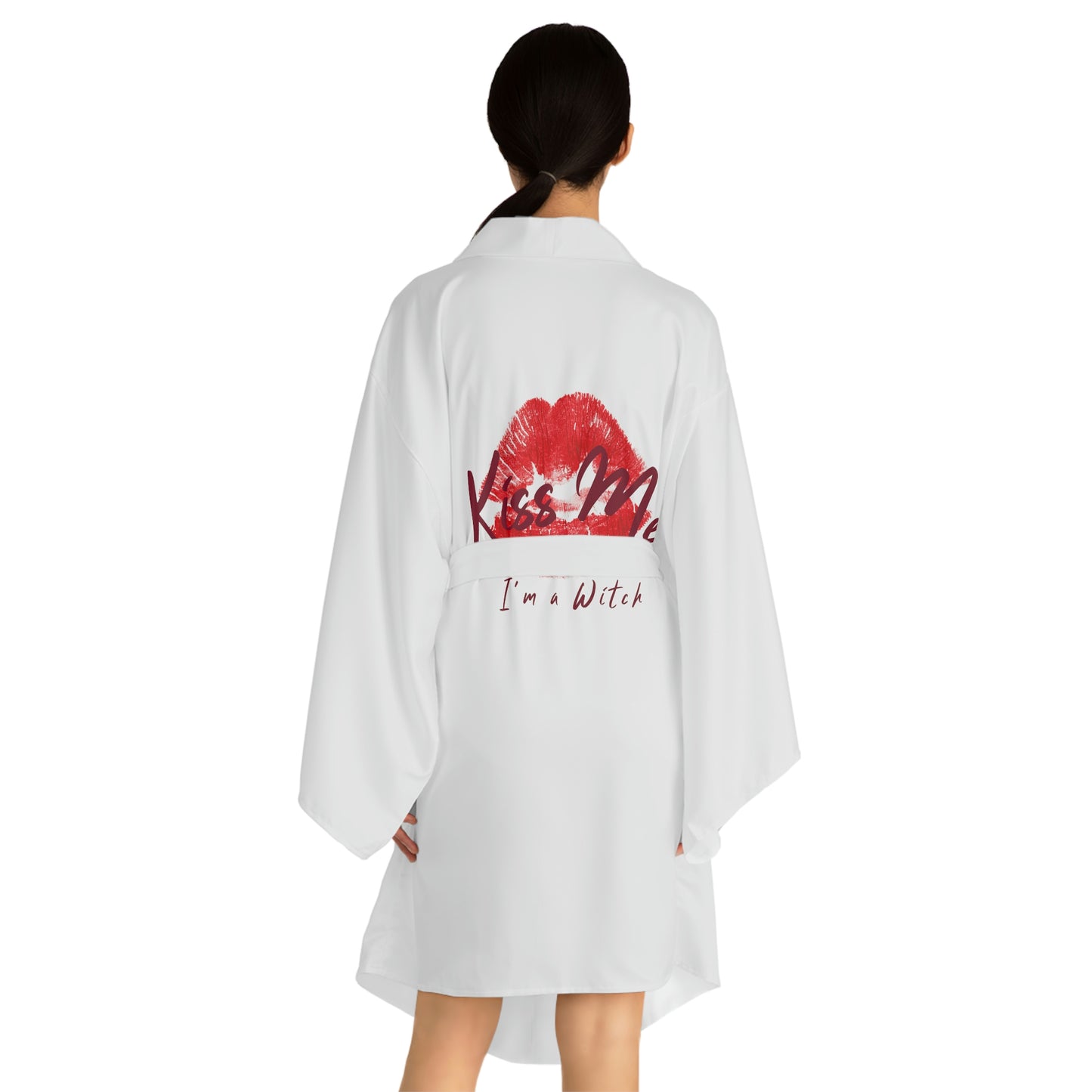 Kiss Me I'm a Witch White Robe - Witchy Kitchens