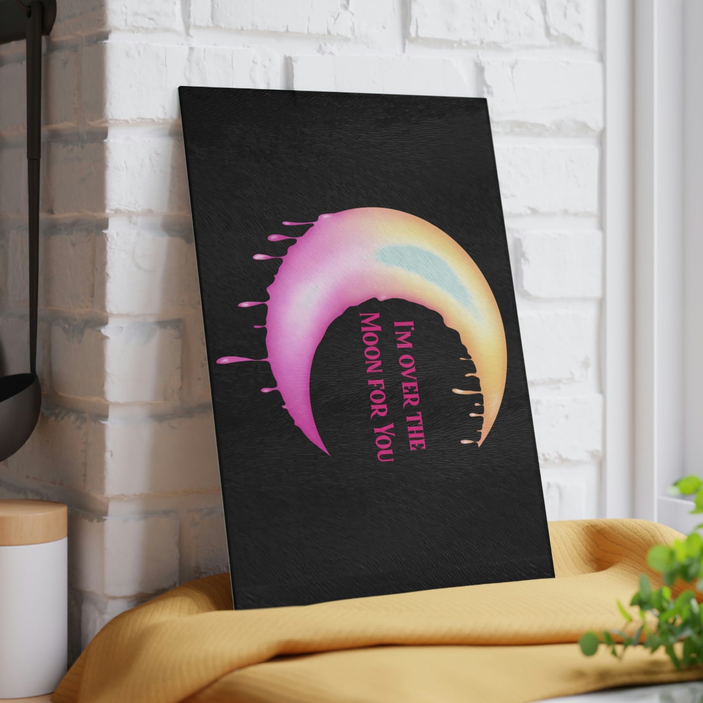 Over the Moon Black Glass Cutting Board - Witchy Kitchens
