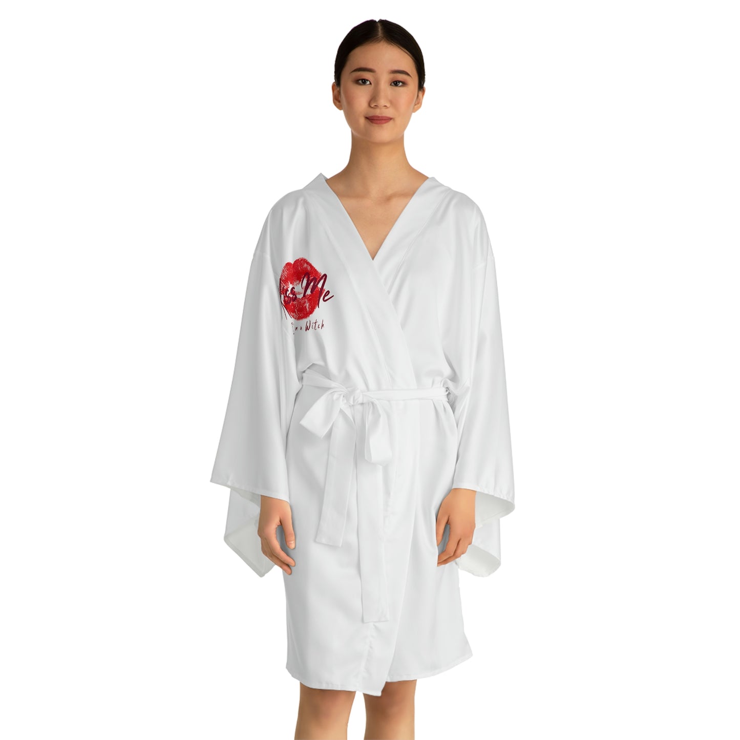 Kiss Me I'm a Witch White Robe - Witchy Kitchens