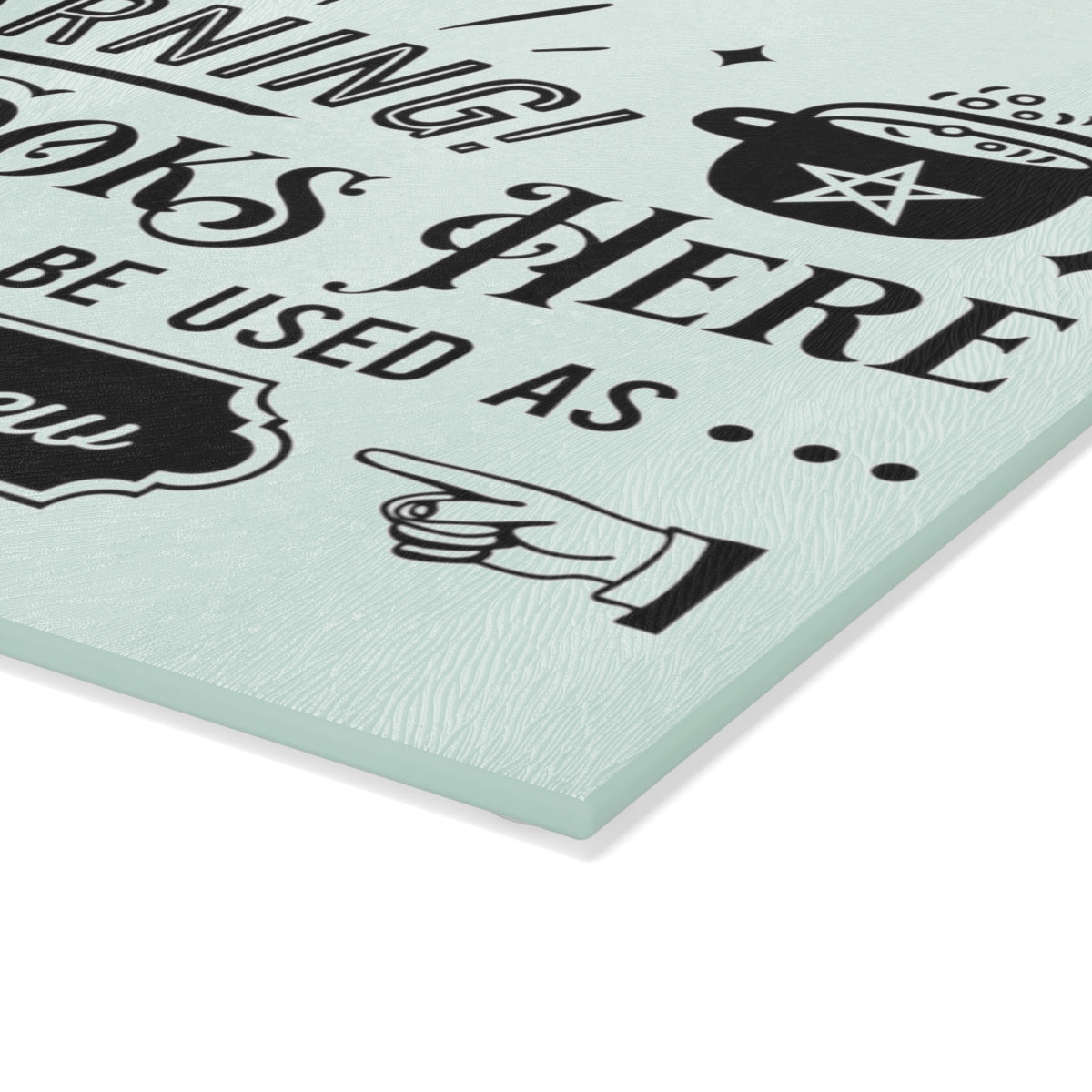 A Witch Cooks Here Glass Cutting Board | Witchy Kitchens - Witchy Kitchens