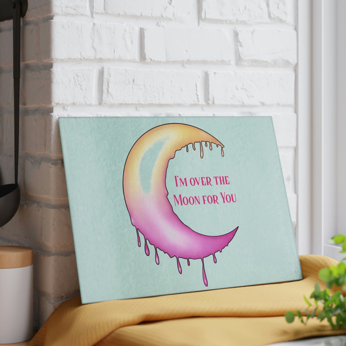 Over The Moon Glass Cutting Board - Witchy Kitchens