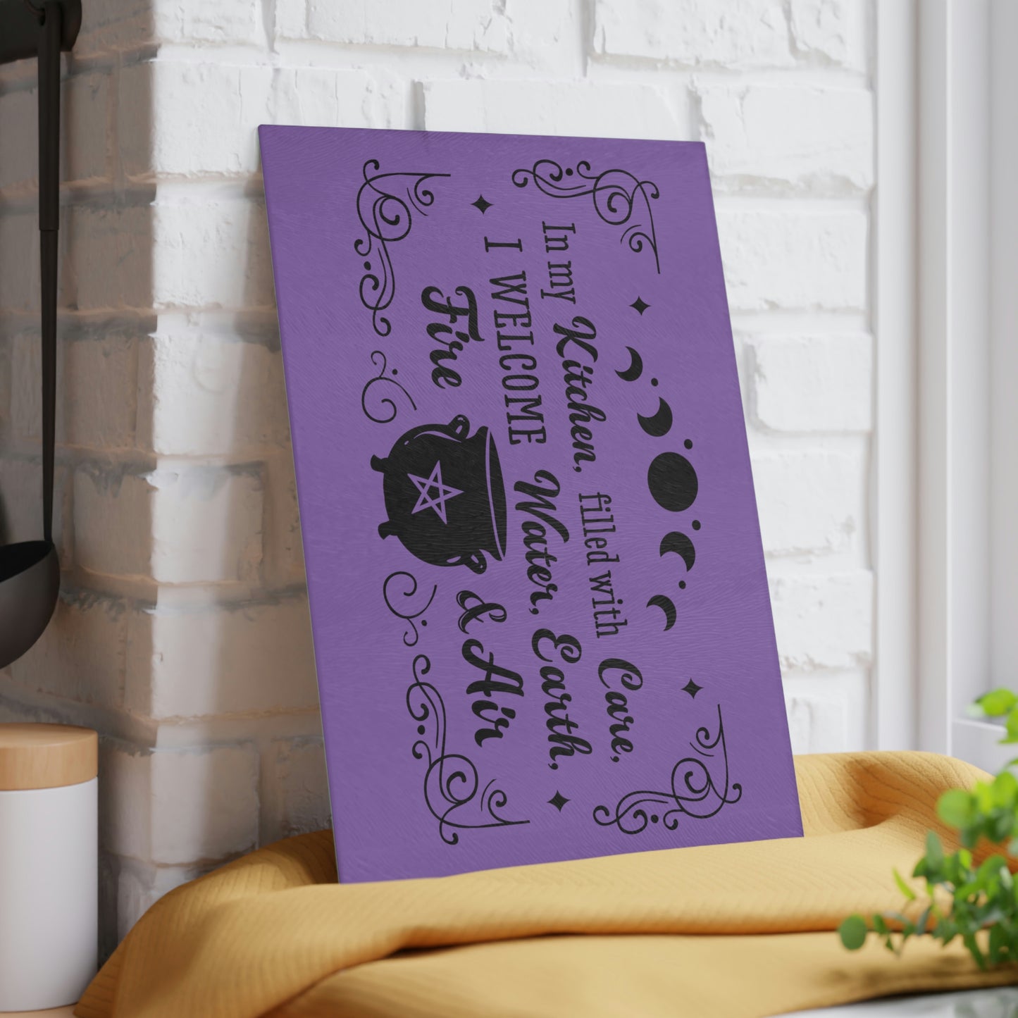 Purple In My Kitchen Glass Cutting Board - Witchy Kitchens