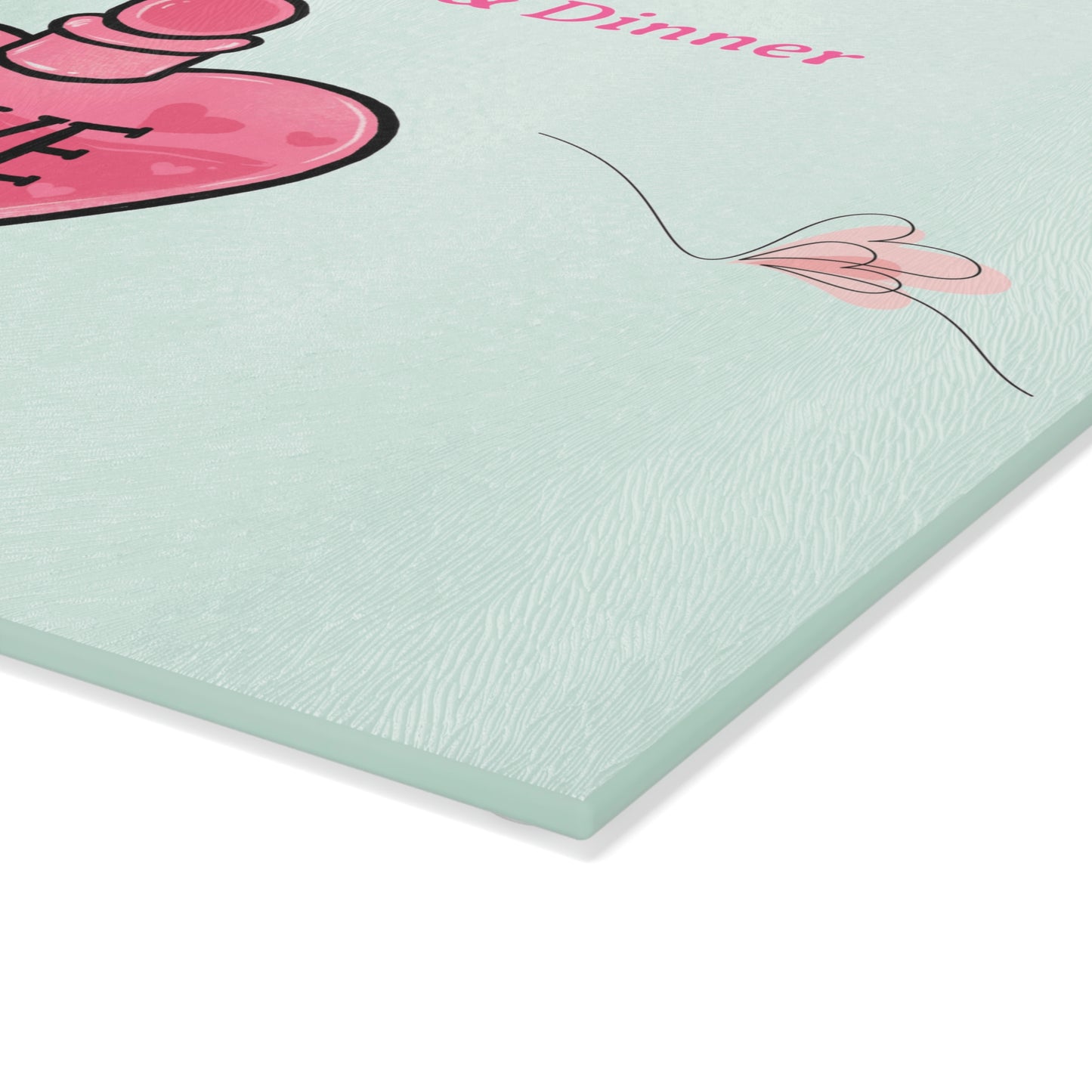 Love & Dinner Glass Cutting Board - Witchy Kitchens