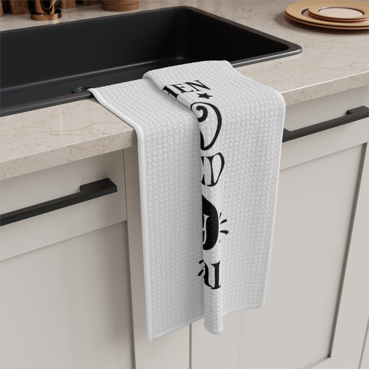 Guarded By Magical Cats Tea Towel - Witchy Kitchens