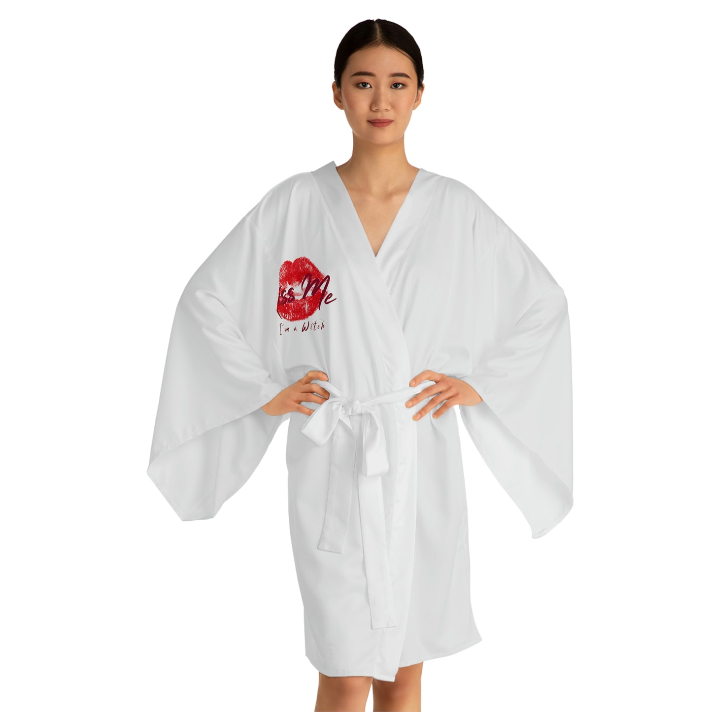 Kiss Me I'm a Witch White Robe - Witchy Kitchens