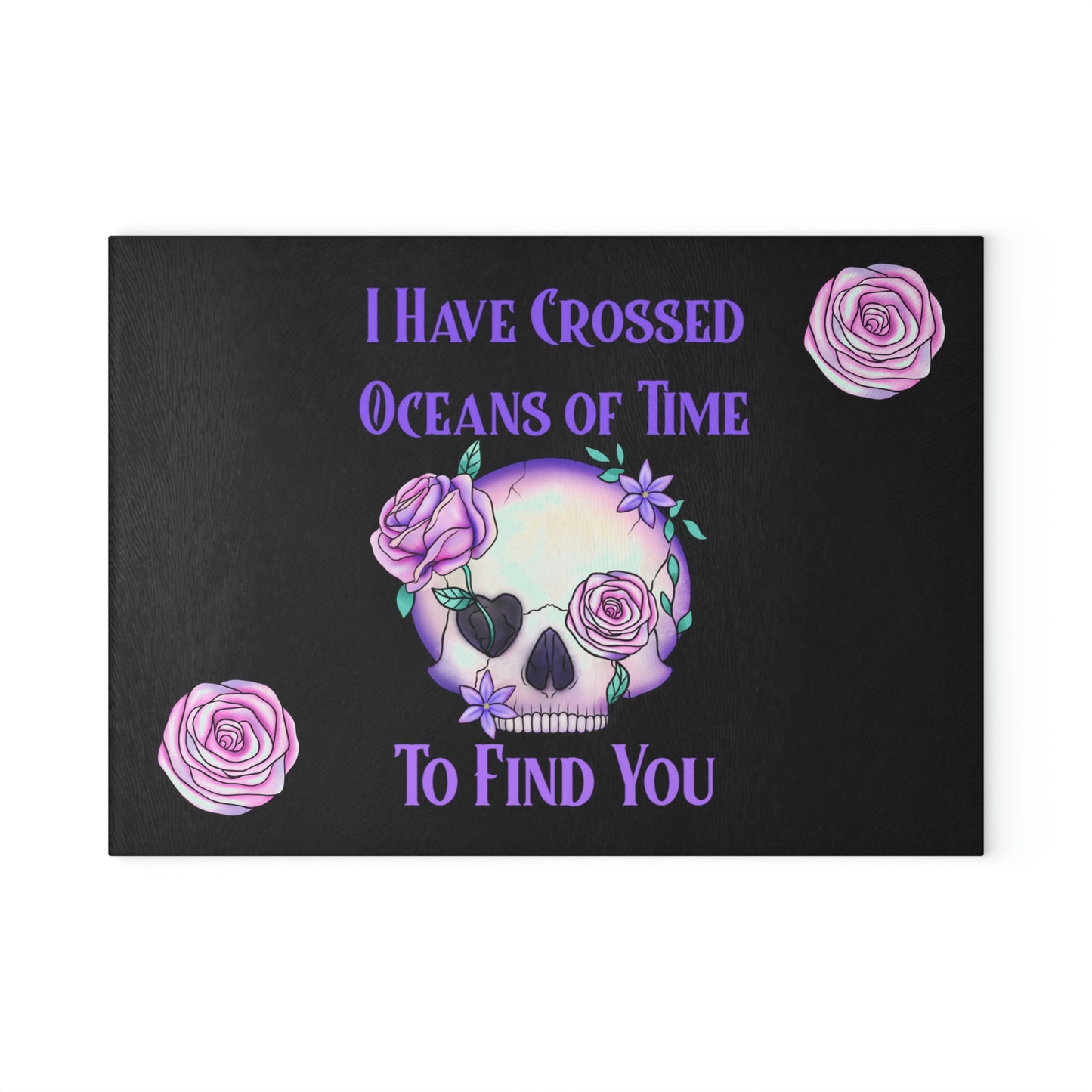 Oceans Black Glass Cutting Board - Witchy Kitchens