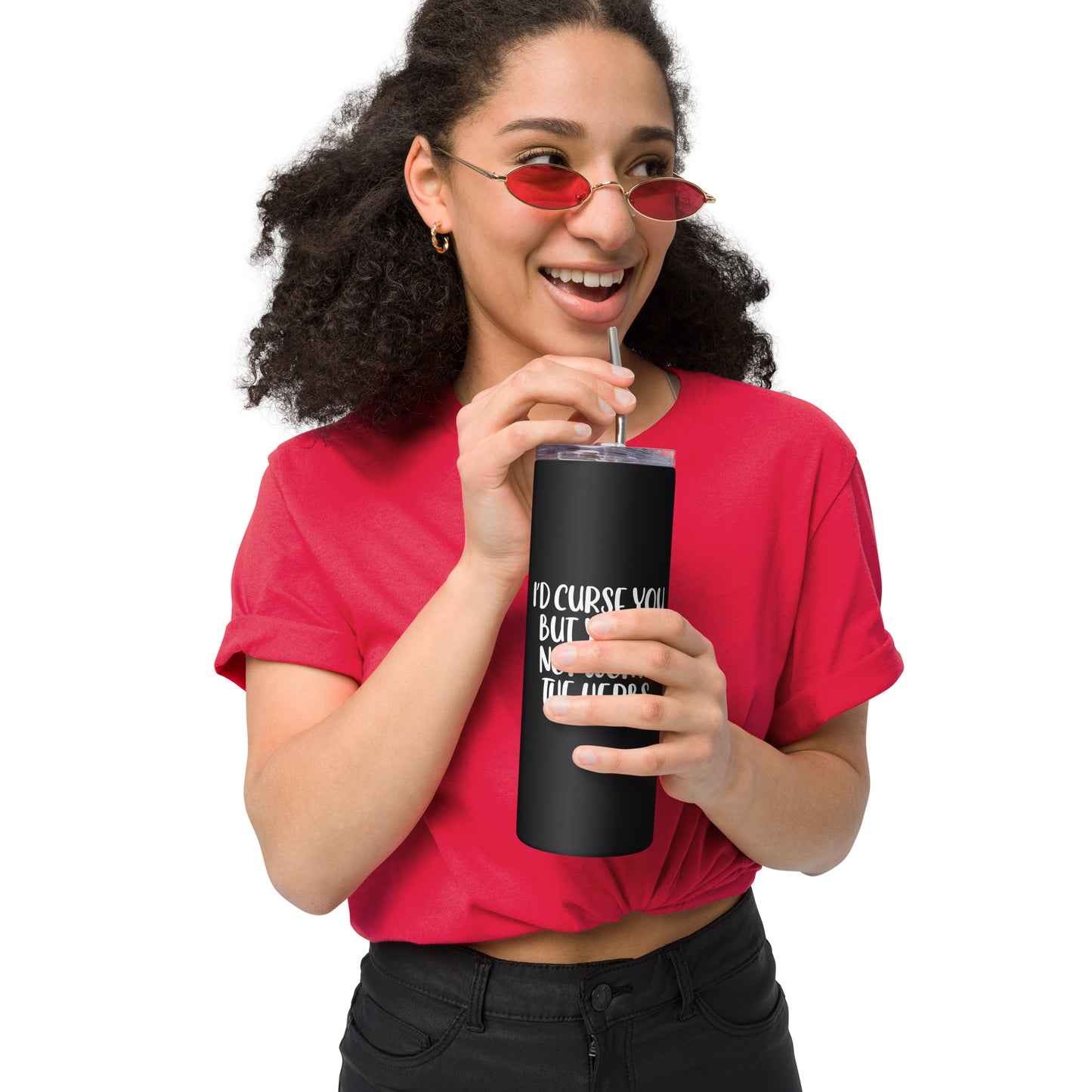 I'd Curse You Stainless steel tumbler - Witchy Kitchens