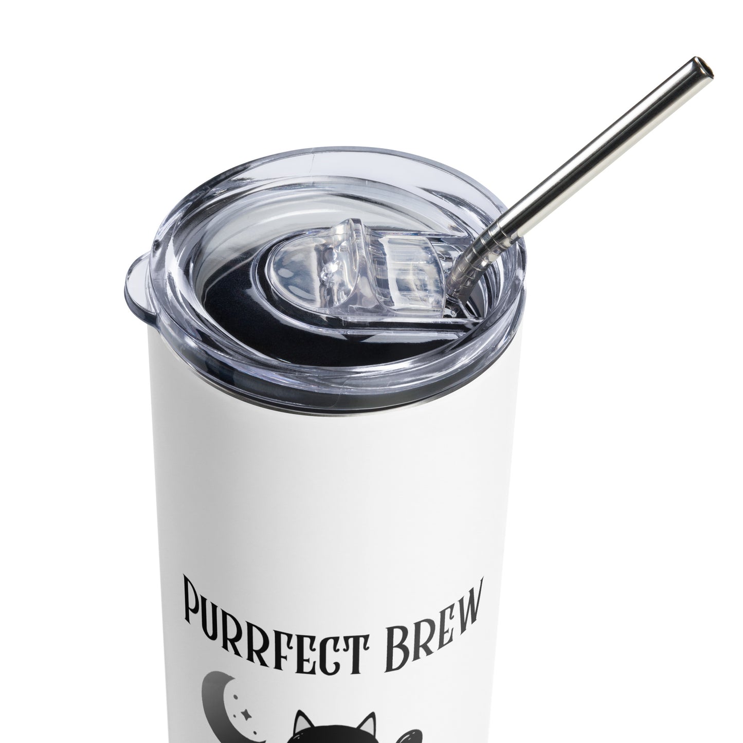 Purrfect Brew Stainless steel tumbler - Witchy Kitchens