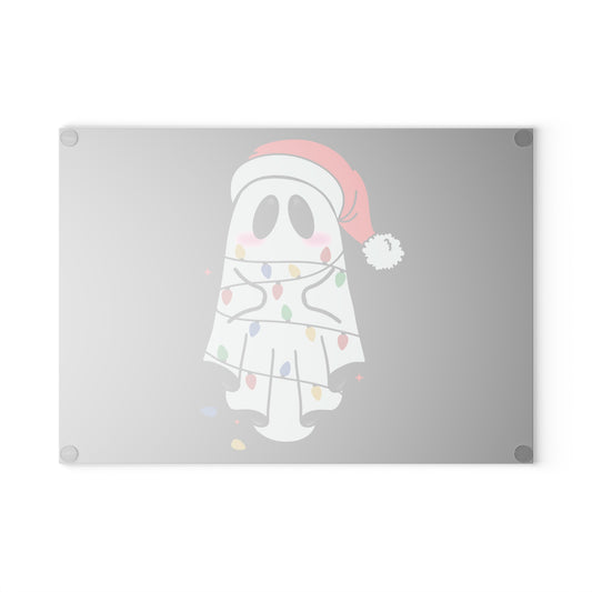 Xmas Ghost Glass Cutting Board
