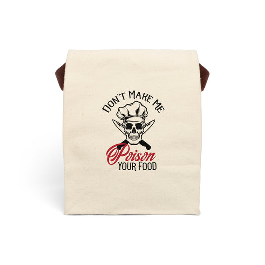 Canvas Lunch Bag — "Don't Make Me Poison Your Food" Skull Chef Design