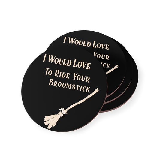 I'd Love to Ride Your Broomstick Coasters - Witchy Kitchens