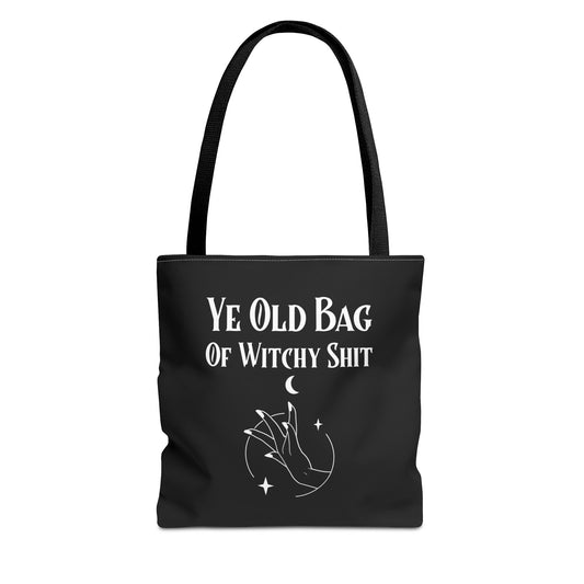 Witchy Shit Tote Bag, Halloween Tote, Witch Theme Bag, Occasional Gift, Spooky Accessory, Eco-Friendly Shopping Bag
