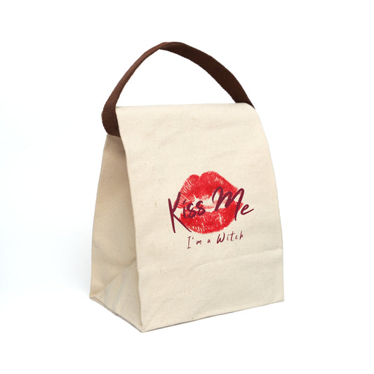 Canvas Lunch Bag – Kiss Me I'm a Witch Lip Print