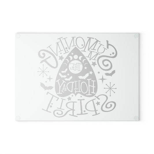 Summoning the Holiday Spirit Glass Cutting Board