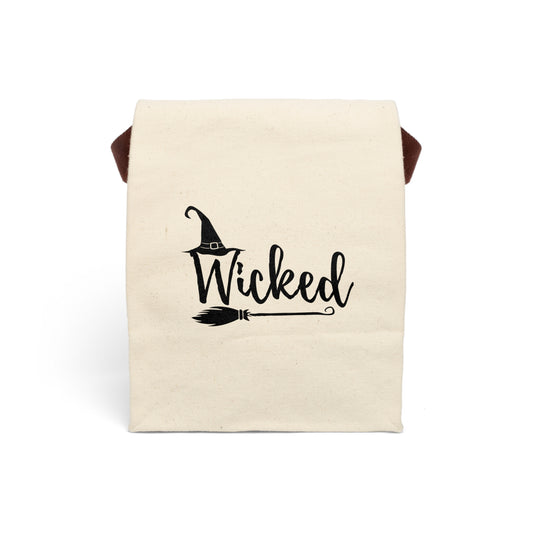 Wicked Canvas Lunch Bag — Halloween Witch Hat & Broom Lunch Tote