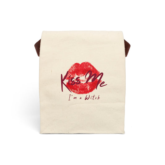 Canvas Lunch Bag – Kiss Me I'm a Witch Lip Print