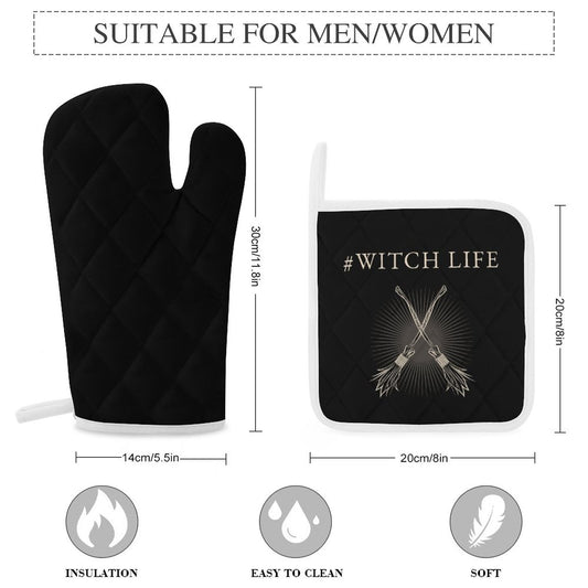 #Witch Life Oven Mitts & Pot Holder Set of 3