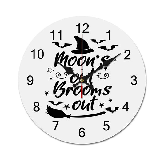 Moons Out Wooden Wall Clock-9.84"x9.84"/ 25x25cm