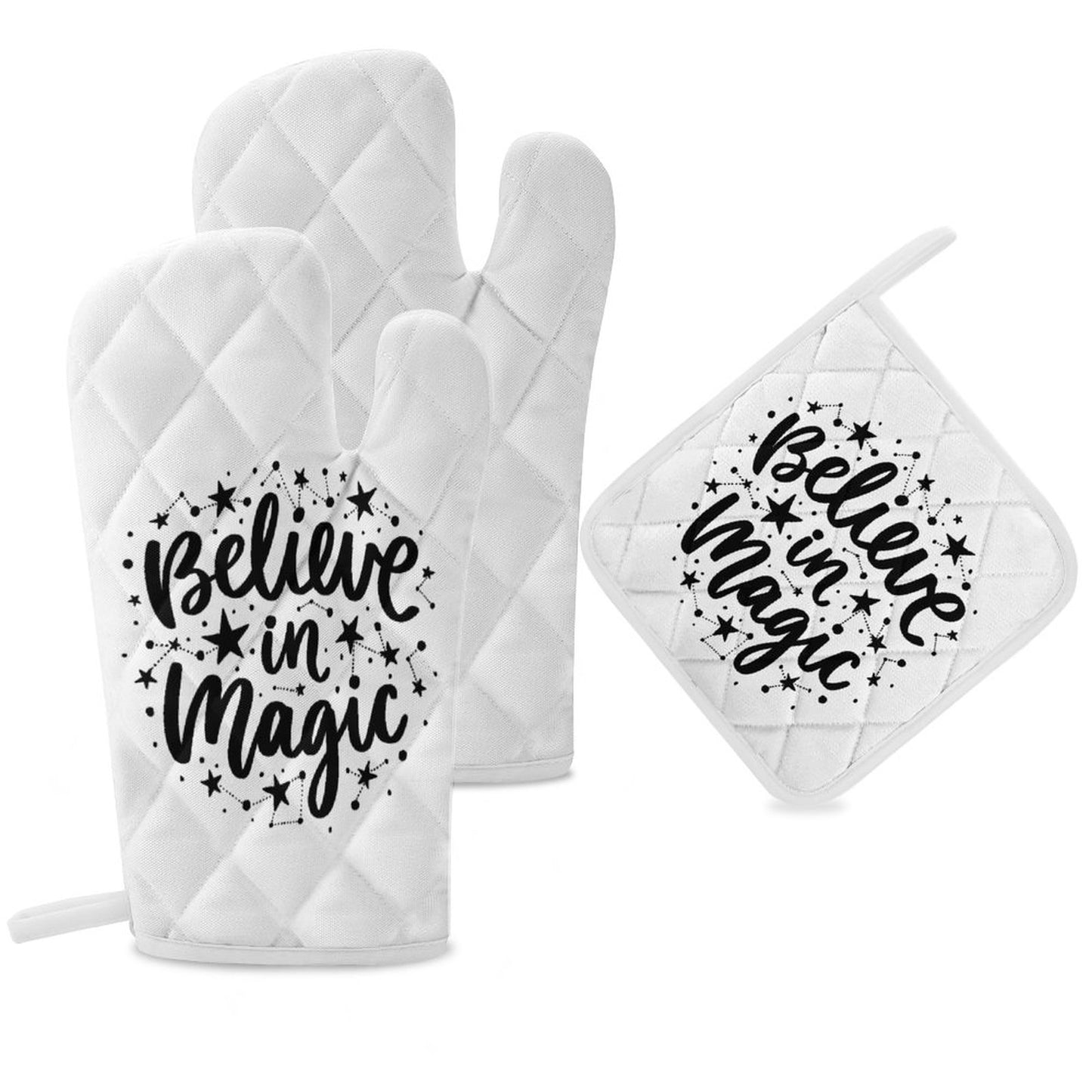 Believe in Magic Oven Mitts & Pot Holder Set of 3