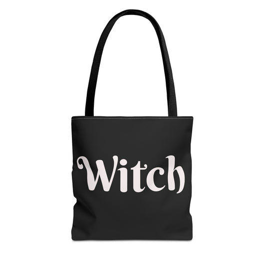 Witch Tote Bag, Halloween Tote, Witch Theme Bag, Occasional Gift, Spooky Accessory, Eco-Friendly Shopping Bag
