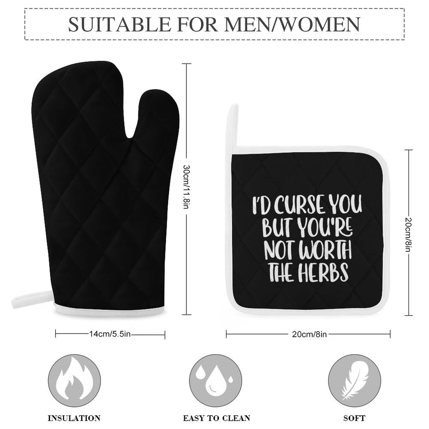 I'd Curse You Oven Mitts & Pot Holder Set of 3