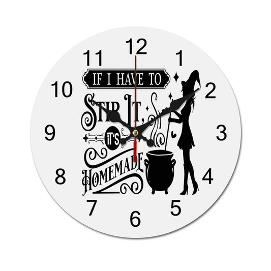 Stir It Wooden Wall Clock-9.84"x9.84"/ 25x25cm
