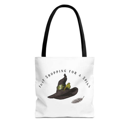 Shopping for a Spell Tote Bag, Witch Hat Bag, Halloween Accessory, Eco-Friendly Gift, Fall Tote, Witchy Vibes, Everyday Use