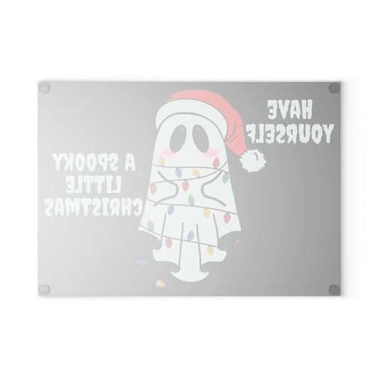 Spooky Little Xmas Glass Cutting Board
