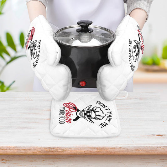 Don't Make Me Poison Your Food Oven Mitts & Pot Holder Set of 3