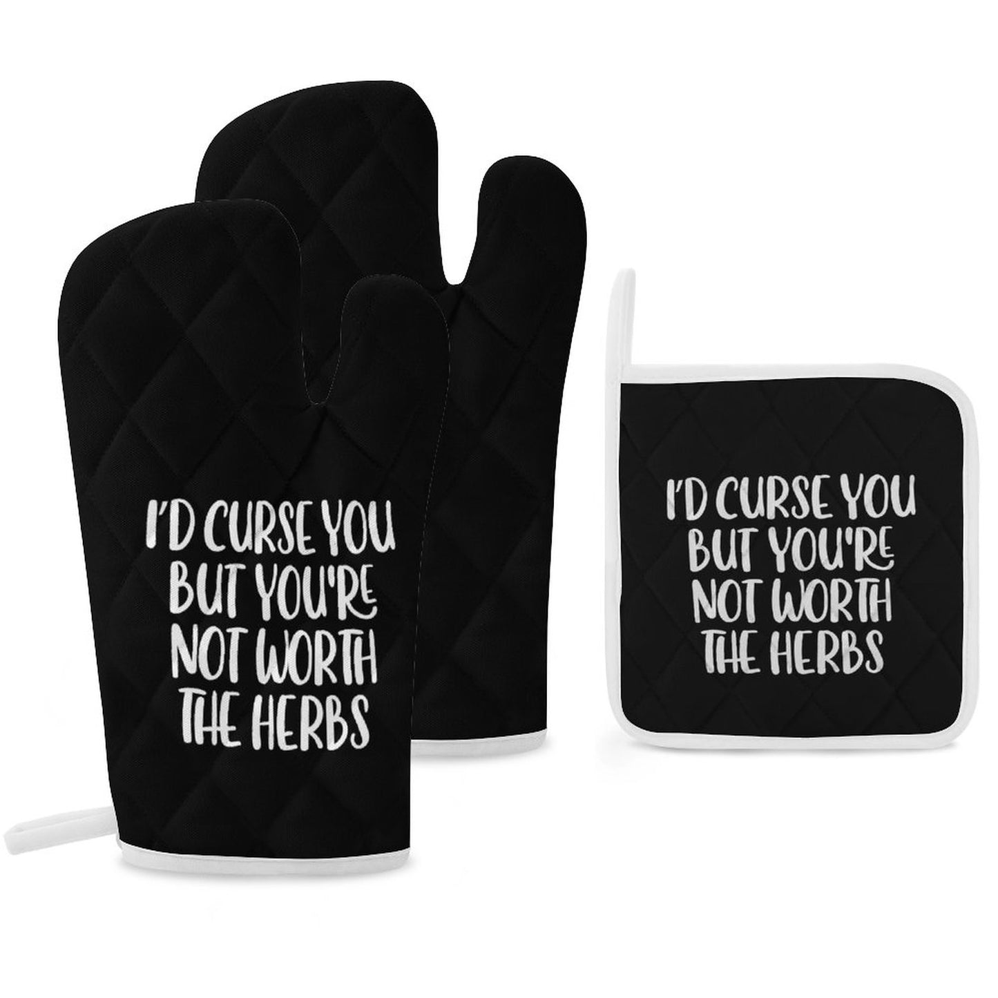 I'd Curse You Oven Mitts & Pot Holder Set of 3