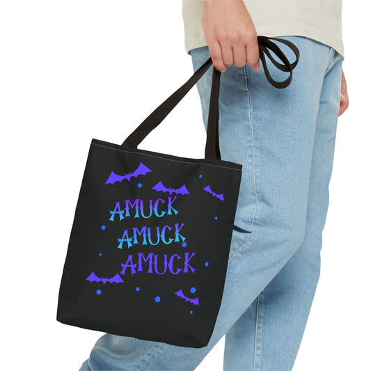 Amuck Tote Bag, Halloween Tote, Witch Theme Bag, Occasional Gift, Spooky Accessory, Eco-Friendly Shopping Bag, Hocus Pocus Bag
