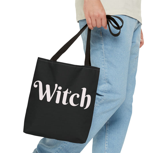 Witch Tote Bag, Halloween Tote, Witch Theme Bag, Occasional Gift, Spooky Accessory, Eco-Friendly Shopping Bag
