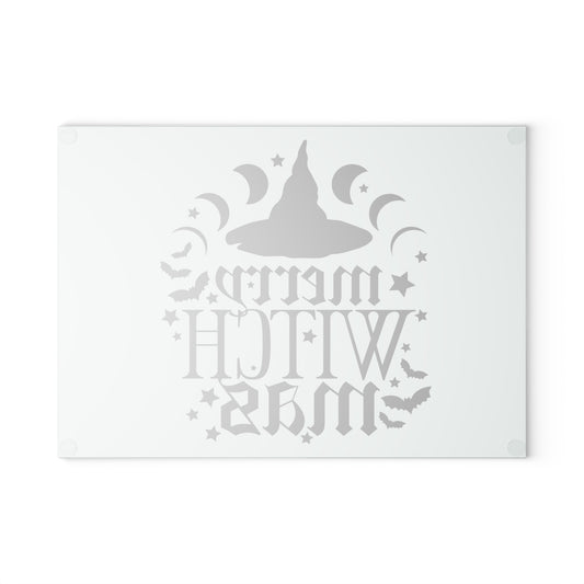 Merry Witchmas Glass Cutting Board