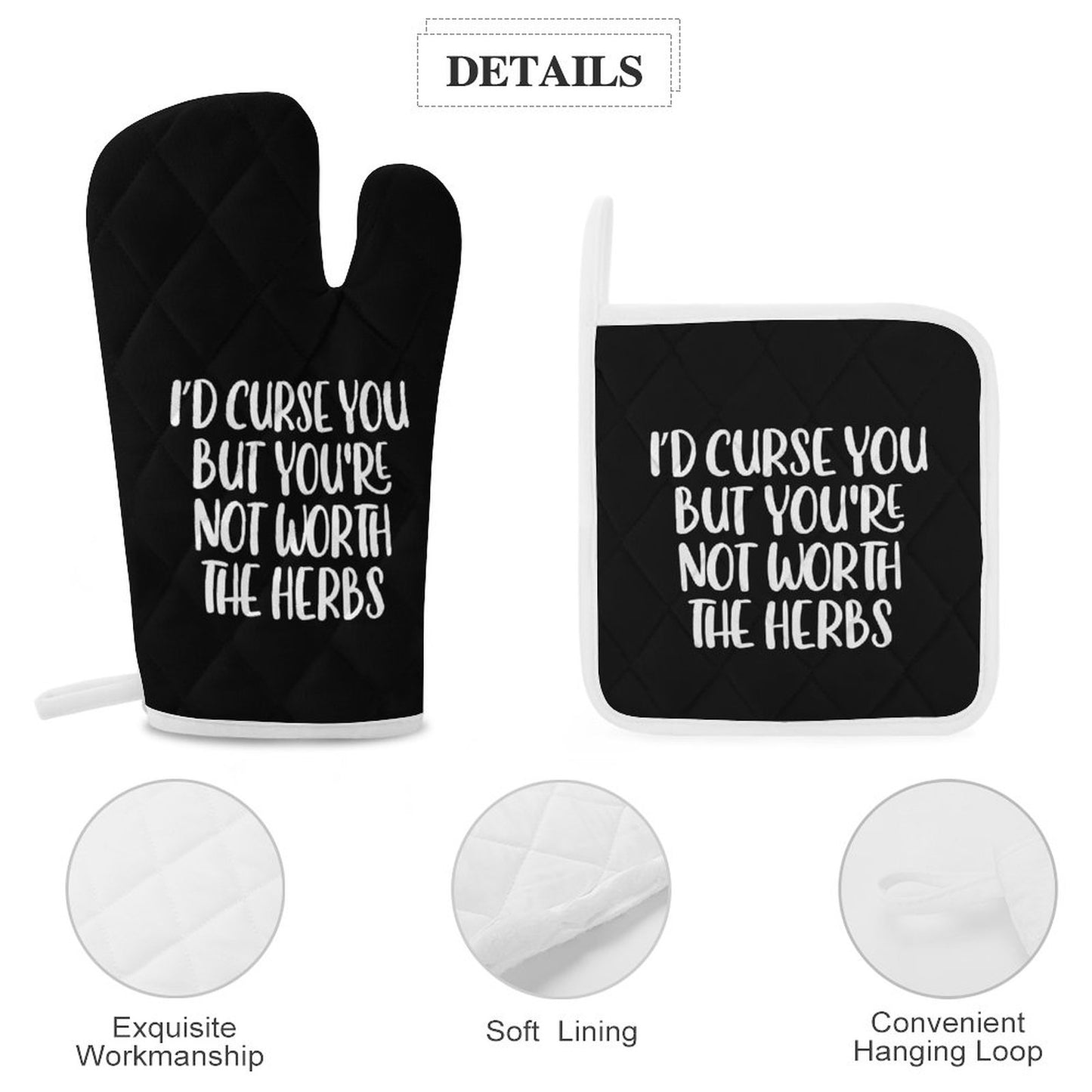 I'd Curse You Oven Mitts & Pot Holder Set of 3